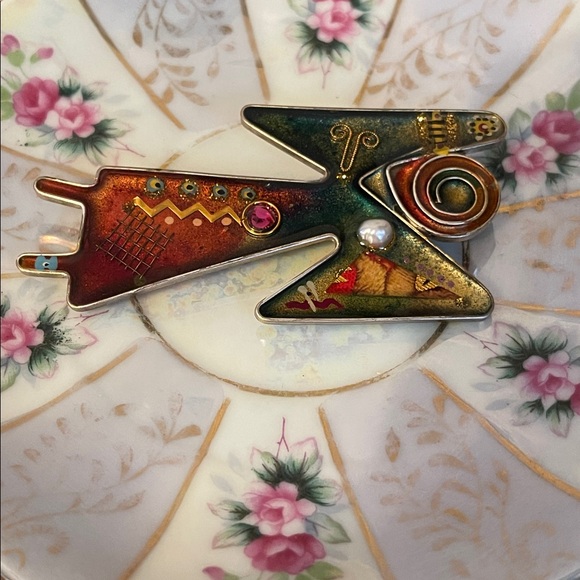 1980’s Yossi Steinberg Angel Handmade Artisan Brooch - Picture 3 of 4